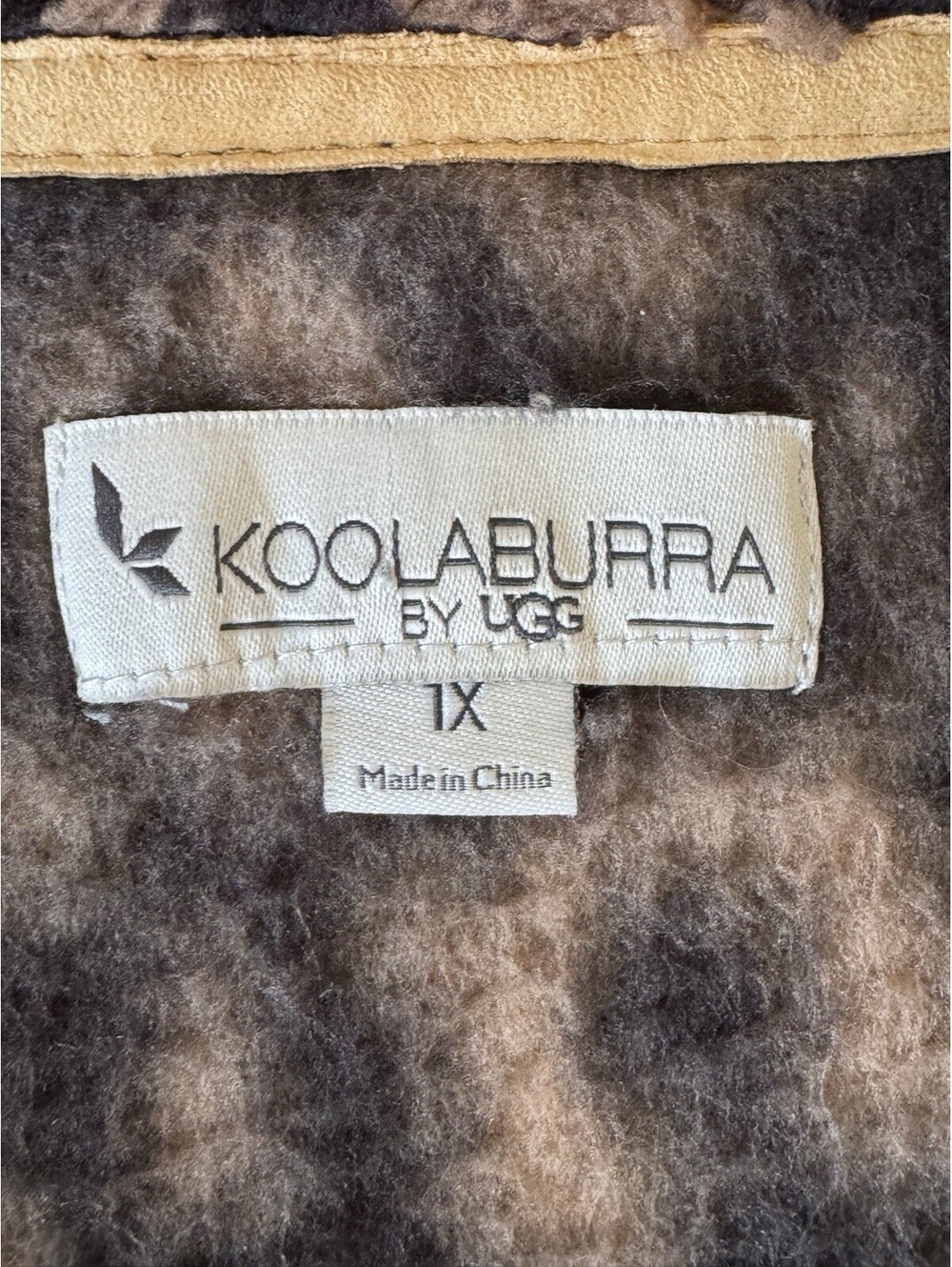 Koolaburra by UGG Womens 1X Leopard Sherpa Fleece Quarter Zip Pullover Plus Size - Picture 3 of 14